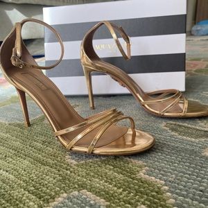 Aquazzura gold sandals - size 37.5 (fits US 7.5).